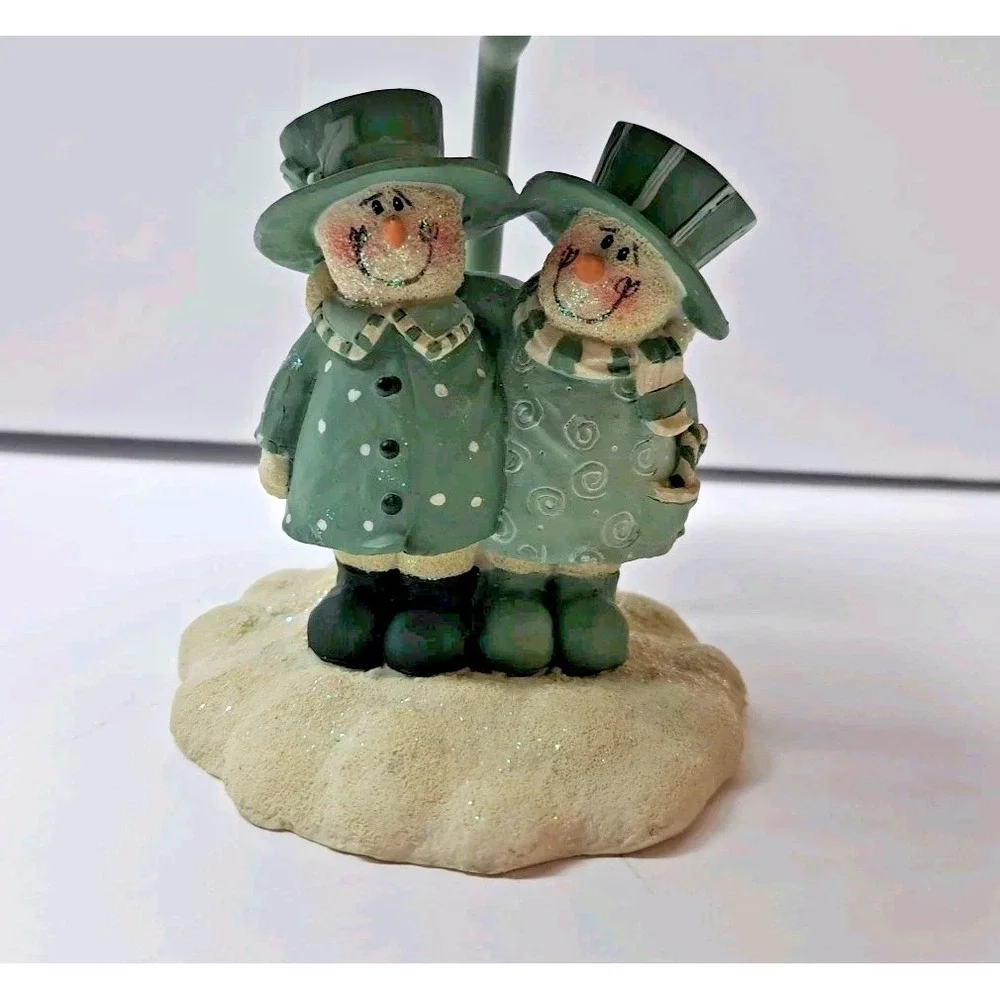 Snowman Couple Tealight Holder/Snowman Candle Topper Crazy Mountain Seasonal Dec